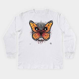 Monarch Skull Kids Long Sleeve T-Shirt